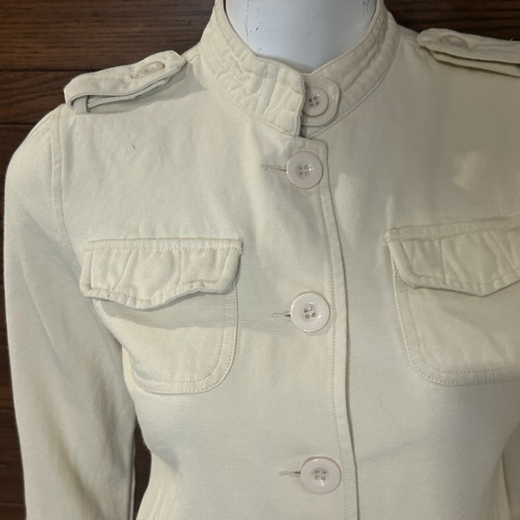 Women's Small Cream Military Style Jacket - Picture 2 of 4